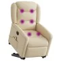 Sillón de masaje eléctrico reclinable elevable tela crema de , Sillones - Ref: Foro24-3303232, Precio: 345,43 €, Descuento: %