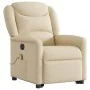 Sillón de masaje eléctrico reclinable elevable tela crema de , Sillones - Ref: Foro24-3303232, Precio: 345,43 €, Descuento: %