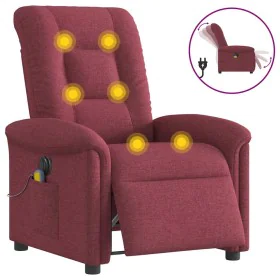 Sillón de masaje reclinable eléctrico tela rojo tinto de , Sillones - Ref: Foro24-3303247, Precio: 256,02 €, Descuento: %