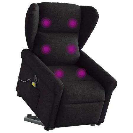 Sillón de masaje eléctrico reclinable elevable tela negro de , Sillones - Ref: Foro24-3303406, Precio: 347,17 €, Descuento: %
