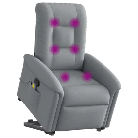 Sillón de masaje reclinable de pie de tela gris claro de , Sillones - Ref: Foro24-3303264, Precio: 295,53 €, Descuento: %