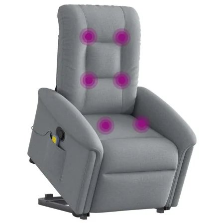 Sillón de masaje reclinable de pie de tela gris claro de , Sillones - Ref: Foro24-3303264, Precio: 295,53 €, Descuento: %