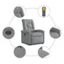 Sillón de masaje reclinable de pie de tela gris claro de , Sillones - Ref: Foro24-3303264, Precio: 295,53 €, Descuento: %