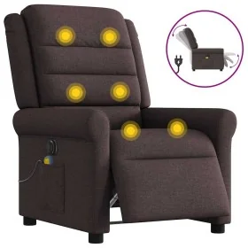 Sillón reclinable de masaje eléctrico tela marrón oscuro de , Sillones - Ref: Foro24-3303309, Precio: 263,72 €, Descuento: %