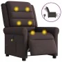 Sillón reclinable de masaje eléctrico tela marrón oscuro de , Sillones - Ref: Foro24-3303309, Precio: 263,72 €, Descuento: %
