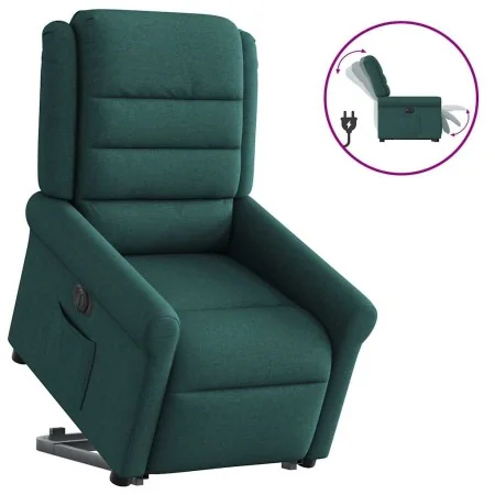 Sillón eléctrico reclinable elevable de tela verde oscuro de , Sillones - Ref: Foro24-3303340, Precio: 329,00 €, Descuento: %
