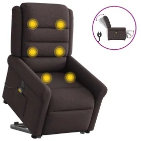 Sillón masaje eléctrico reclinable elevable tela marrón oscuro de , Sillones - Ref: Foro24-3303349, Precio: 347,43 €, Descuen...