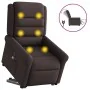 Sillón masaje eléctrico reclinable elevable tela marrón oscuro de , Sillones - Ref: Foro24-3303349, Precio: 347,43 €, Descuen...