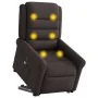 Sillón masaje eléctrico reclinable elevable tela marrón oscuro de , Sillones - Ref: Foro24-3303349, Precio: 347,43 €, Descuen...