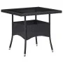 Mesa de comedor para jardín ratán sintético y vidrio negro de vidaXL, Mesas de jardín - Ref: Foro24-46177, Precio: 134,85 €, ...