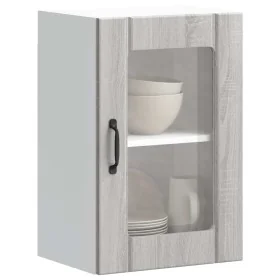 Armario de pared para cocina puerta cristal Lucca gris sonoma de , Armarios de cocina - Ref: Foro24-853773, Precio: 59,00 €, ...