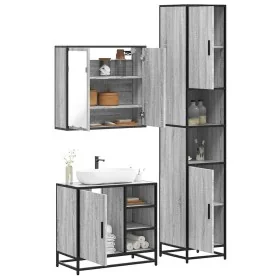 Set de muebles de baño 3 pzas madera contrachapada gris sonoma de , Muebles de baño - Ref: Foro24-3301088, Precio: 299,16 €, ...