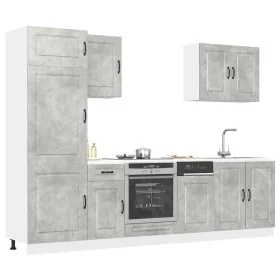 Mueble cocina Kalmar gris hormigón 7 pzas madera contrachapada de , Armarios de cocina - Ref: Foro24-3314765, Precio: 549,95 ...