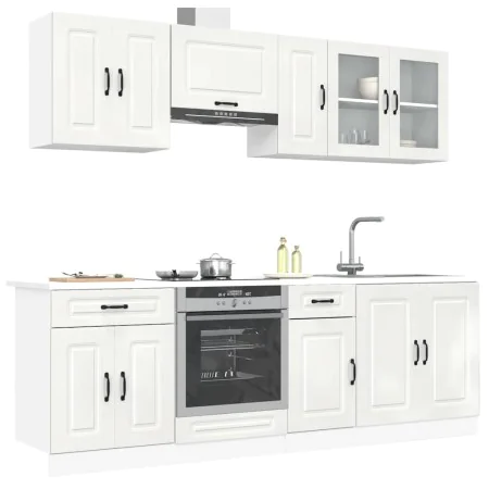 Mueble cocina Kalmar blanco de alto brillo 8 pzas de , Armarios de cocina - Ref: Foro24-3314823, Precio: 608,11 €, Descuento: %