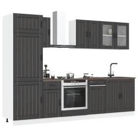 Mueble de cocina Kalmar negra 8 piezas madera contrachapada de , Armarios de cocina - Ref: Foro24-3314802, Precio: 600,81 €, ...