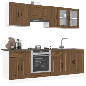 Mueble cocina Kalmar roble marrón 8 pzas madera contrachapada de , Armarios de cocina - Ref: Foro24-3314828, Precio: 544,29 €...