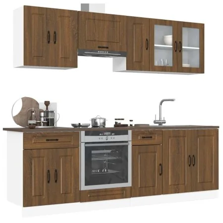 Mueble cocina Kalmar roble marrón 8 pzas madera contrachapada de , Armarios de cocina - Ref: Foro24-3314828, Precio: 544,29 €...