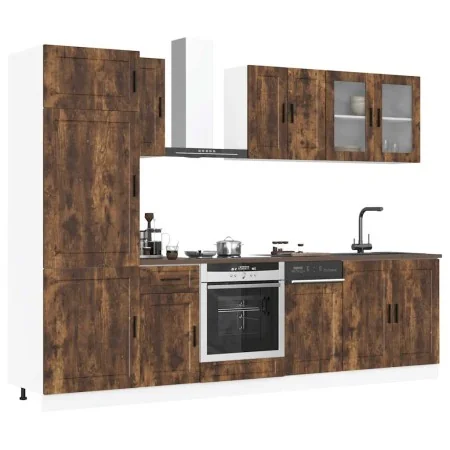Mueble cocina Kalmar roble ahumado 8 pzas madera contrachapada de , Armarios de cocina - Ref: Foro24-3314816, Precio: 620,20 ...