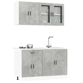 Mueble cocina Kalmar gris hormigón 4 pzas madera contrachapada de , Armarios de cocina - Ref: Foro24-3314875, Precio: 272,41 ...