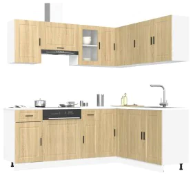Mueble cocina Porto roble sonoma 11 pzas madera contrachapada de , Armarios de cocina - Ref: Foro24-3314964, Precio: 670,23 €...
