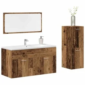 Juego de muebles de baño 3 piezas madera ingeniería envejecida von , Badezimmermöbel - Ref: Foro24-3328593, Preis: 123,96 €, ...