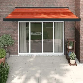 Toldo retráctil aluminio y tela naranja y marrón 3x2,5 m by , Awnings - Ref: Foro24-3154616, Price: 535,95 €, Discount: %