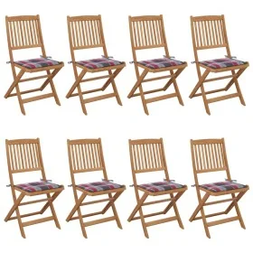 Sillas de jardín plegables 8 uds y cojines madera maciza acacia de , Sillas de jardín - Ref: Foro24-3075034, Precio: 360,85 €...