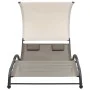 Tumbona doble con toldo textilene taupe de , Tumbonas - Ref: Foro24-310545, Precio: 250,57 €, Descuento: %