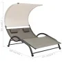 Tumbona doble con toldo textilene taupe de , Tumbonas - Ref: Foro24-310545, Precio: 250,57 €, Descuento: %