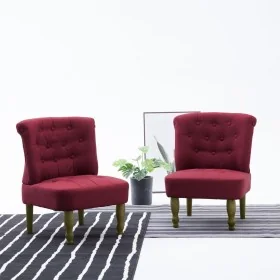 Sillones de estilo francés 2 unidades de tela color vino tinto de , Sillones - Ref: Foro24-282137, Precio: 229,11 €, Descuent...