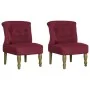 Sillones de estilo francés 2 unidades de tela color vino tinto de , Sillones - Ref: Foro24-282137, Precio: 229,11 €, Descuent...