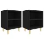 Mesitas de noche 2 uds patas madera maciza negras 40x30x50 cm de , Mesitas de noche - Ref: Foro24-805782, Precio: 54,14 €, De...