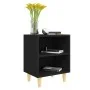 Mesitas de noche 2 uds patas madera maciza negras 40x30x50 cm de , Mesitas de noche - Ref: Foro24-805782, Precio: 54,14 €, De...