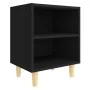 Mesitas de noche 2 uds patas madera maciza negras 40x30x50 cm de , Mesitas de noche - Ref: Foro24-805782, Precio: 54,14 €, De...