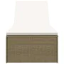 Tumbona de ratán sintético marrón y blanco crema de , Tumbonas - Ref: Foro24-310147, Precio: 258,09 €, Descuento: %