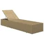 Tumbona de ratán sintético marrón y blanco crema de , Tumbonas - Ref: Foro24-310147, Precio: 258,09 €, Descuento: %