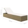 Tumbona de ratán sintético marrón y blanco crema de , Tumbonas - Ref: Foro24-310147, Precio: 258,09 €, Descuento: %