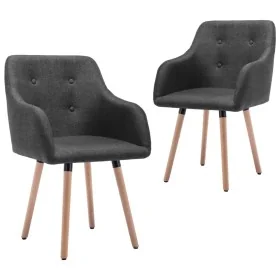 Sillas de comedor 2 unidades tela gris oscuro de , Sillas de comedor - Ref: Foro24-322982, Precio: 167,36 €, Descuento: %