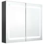Armario de baño con espejo y LED gris 80x12x68 cm de , Tocadores de baño - Ref: Foro24-326513, Precio: 186,88 €, Descuento: %