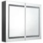 Armario de baño con espejo y LED gris 80x12x68 cm de , Tocadores de baño - Ref: Foro24-326513, Precio: 186,88 €, Descuento: %
