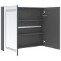 Armario de baño con espejo y LED gris 80x12x68 cm de , Tocadores de baño - Ref: Foro24-326513, Precio: 186,88 €, Descuento: %