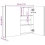 Armario de baño con espejo y LED gris 80x12x68 cm de , Tocadores de baño - Ref: Foro24-326513, Precio: 186,88 €, Descuento: %