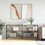 Mesa consola hierro madera ingeniería roble Sonoma 160x30x75 cm by , Side tables - Ref: Foro24-832849, Price: 107,17 €, Disco...