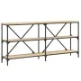 Mesa consola hierro madera ingeniería roble Sonoma 160x30x75 cm by , Side tables - Ref: Foro24-832849, Price: 107,17 €, Disco...