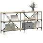 Mesa consola hierro madera ingeniería roble Sonoma 160x30x75 cm by , Side tables - Ref: Foro24-832849, Price: 107,17 €, Disco...