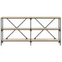 Mesa consola hierro madera ingeniería roble Sonoma 160x30x75 cm by , Side tables - Ref: Foro24-832849, Price: 107,17 €, Disco...
