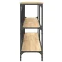 Mesa consola hierro madera ingeniería roble Sonoma 160x30x75 cm by , Side tables - Ref: Foro24-832849, Price: 107,17 €, Disco...