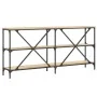 Mesa consola hierro madera ingeniería roble Sonoma 160x30x75 cm by , Side tables - Ref: Foro24-832849, Price: 107,17 €, Disco...