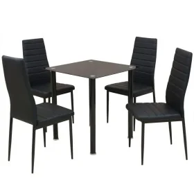 Conjunto de mesas y sillas de comedor de cinco piezas negro de , muebles para cocinas y comedores - Ref: Foro24-242933, Preci...