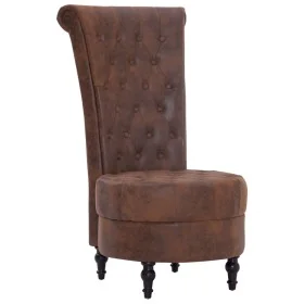 Silla de respaldo alto de cuero sintético de ante marrón de , Sillones - Ref: Foro24-281380, Precio: 295,98 €, Descuento: %